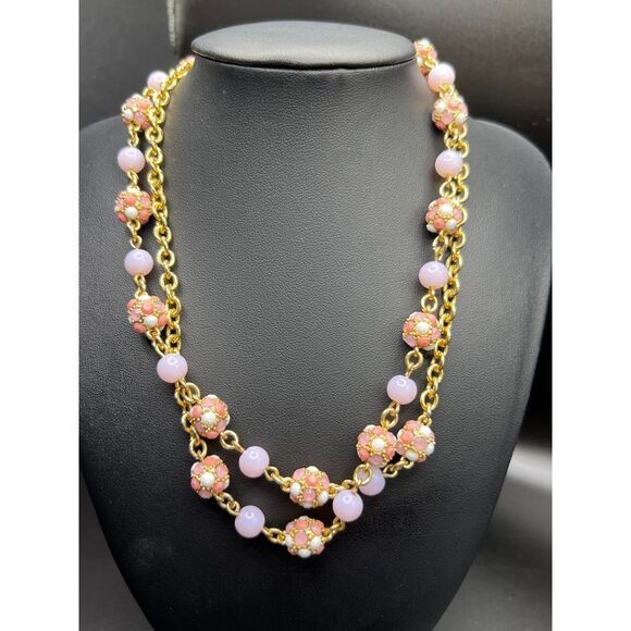 Talbots Pink Mosaic Necklace - Picture 4 of 7